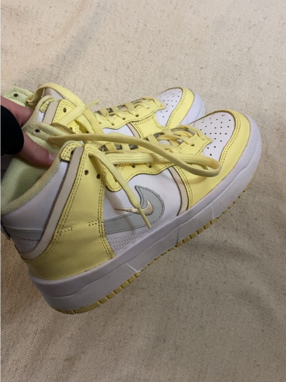 Yellow and White nikes